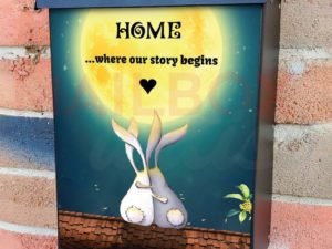 Adorable Bunny Couple Colonial Mailbox Cover