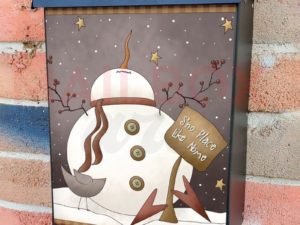 Country Snowman and Birds Colonial Mailbox Cover