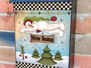 Country Snowman Angel Colonial Mailbox Cover