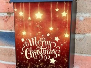 Christmas Stars Falling Colonial Mailbox Cover