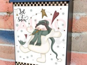 Country Snowman with Stars Colonial Mailbox Cover