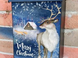 Winter Wonderland with a Reindeer Colonial Mailbox Cover