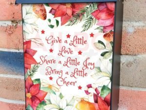 Cute Saying with Poinsettias  Colonial Mailbox Cover