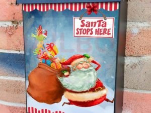 Santa Stops Here Colonial Mailbox Cover