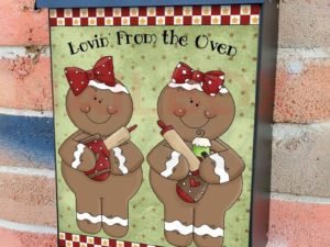 Cute Gingerbread Couple Colonial Mailbox Cover
