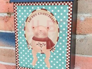 Piglet is Waiting for Christmas Colonial Mailbox Cover