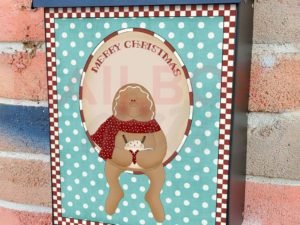 Gingerbread Man is Waiting for Christmas Colonial Mailbox Cover
