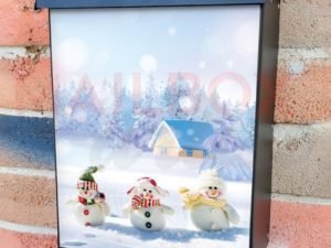 Three Smiling Snowmen Colonial Mailbox Cover