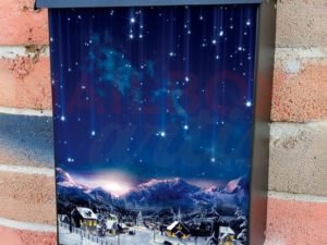 Christmas Town and Falling Stars Colonial Mailbox Cover