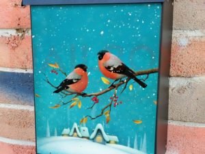 Little Christmas Robins Colonial Mailbox Cover