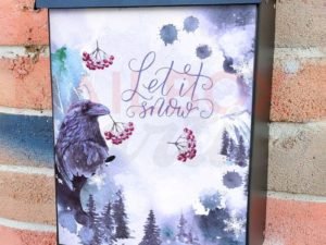 Winter Raven Colonial Mailbox Cover