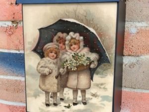 Victorian Christmas Girls Colonial Mailbox Cover