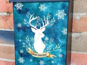 Pretty Reindeer Silhouette Colonial Mailbox Cover