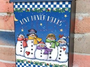 Cute Snowman Family Colonial Mailbox Cover