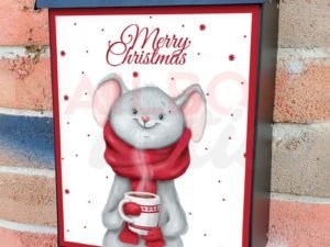 Cute Mouse with a Hot Chocolate Colonial Mailbox Cover