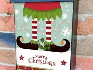 Cute Christmas Elf Legs Colonial Mailbox Cover