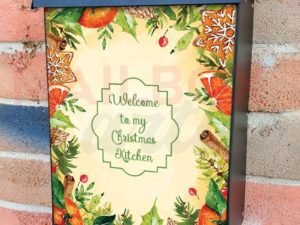 Welcome to my Christmas Kitchen Colonial Mailbox Cover