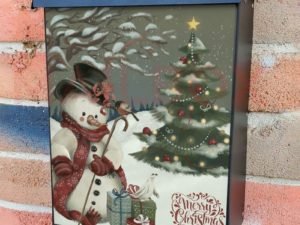 Beautiful Christmas Tale with a Snowman Colonial Mailbox Cover