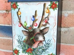 Cute Christmas Reindeer Colonial Mailbox Cover