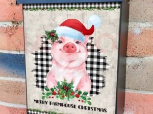 Farmhouse Piglet Colonial Mailbox Cover