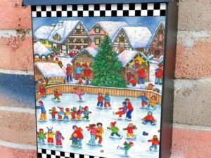 Winter Fun on the Ice Colonial Mailbox Cover