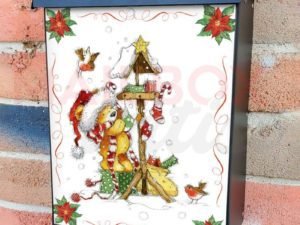 Cute Teddy Bear with Gifts Colonial Mailbox Cover