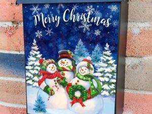 Happy Snowman Family Colonial Mailbox Cover