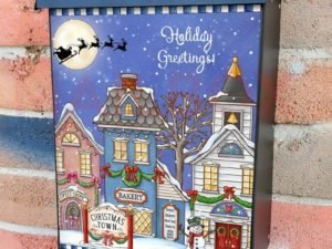 Cute Christmas Town Colonial Mailbox Cover