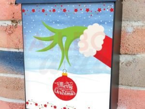Grinch's Hand and Ornament Colonial Mailbox Cover