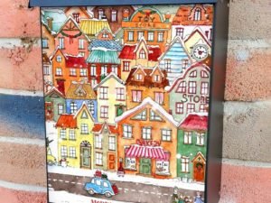 Winter in the City Colonial Mailbox Cover