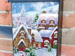 Santa's Christmas Village Colonial Mailbox Cover