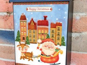 Cute Santa is Coming to Town Colonial Mailbox Cover