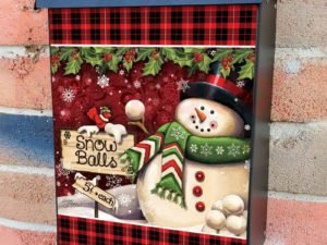 Snowman with a Sign and Cardinal Colonial Mailbox Cover