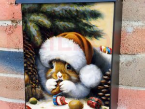 Cute Christmas Forest Chipmunk Colonial Mailbox Cover