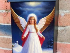 Beautiful Christmas Angel #1 Colonial Mailbox Cover
