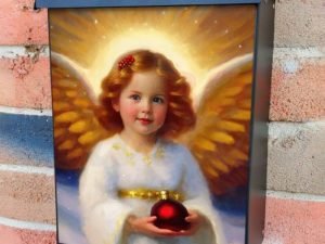 Beautiful Christmas Angel #2 Colonial Mailbox Cover