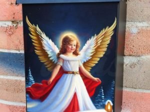 Beautiful Christmas Angel #6 Colonial Mailbox Cover