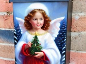 Beautiful Christmas Angel #7 Colonial Mailbox Cover