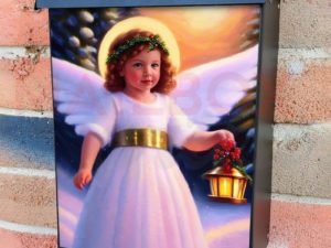 Beautiful Christmas Angel #8 Colonial Mailbox Cover