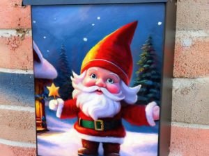 Cute Christmas Gnome #1 Colonial Mailbox Cover