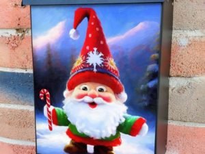 Cute Christmas Gnome #3 Colonial Mailbox Cover