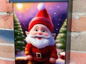 Cute Christmas Gnome #4 Colonial Mailbox Cover