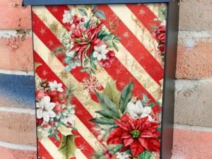 Poinsettias and Snowflakes Colonial Mailbox Cover