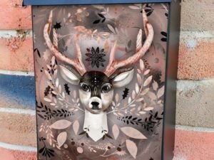 Beautiful Ethnic Winter Deer Colonial Mailbox Cover
