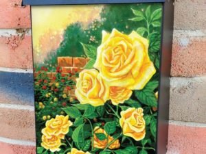 Yellow Rose Garden Colonial Mailbox Cover