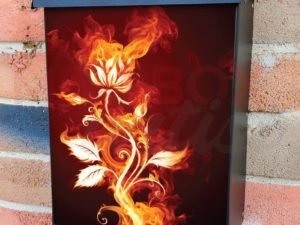 Beautiful Fire and Smoke Rose Colonial Mailbox Cover