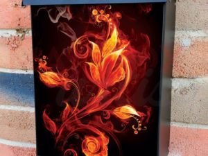 Beautiful Fire and Smoke Flower Colonial Mailbox Cover