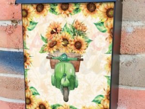 Sunflower Vespa Colonial Mailbox Cover