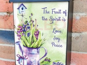 Birdhouse and Watering Can Colonial Mailbox Cover