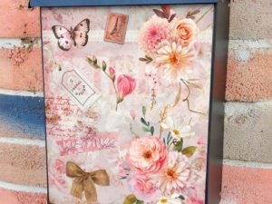 Vintage Butterfly and Flowers Colonial Mailbox Cover